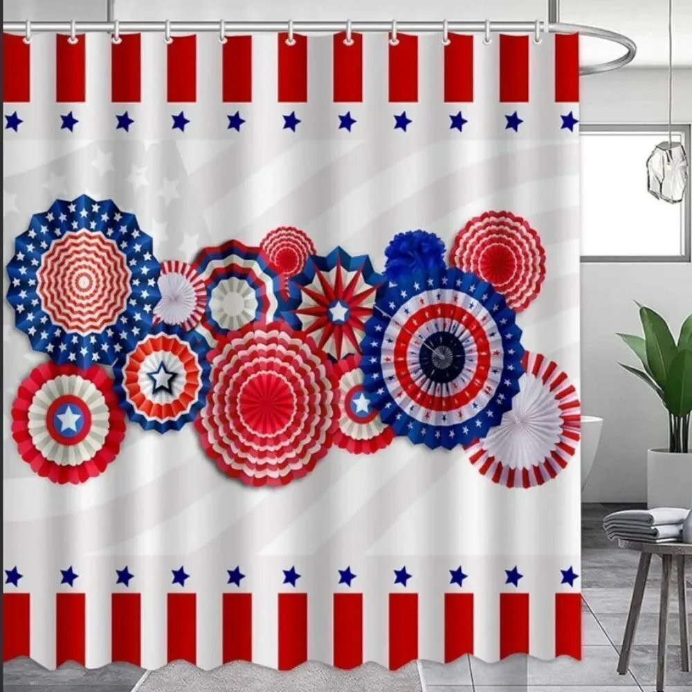 4th Of July Shower Curtain For Bathroom Patriotic Independence Day American